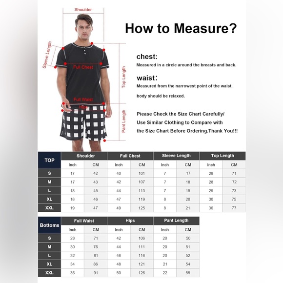 Mens Pajamas Set Short Sleeve - Picture 5 of 6